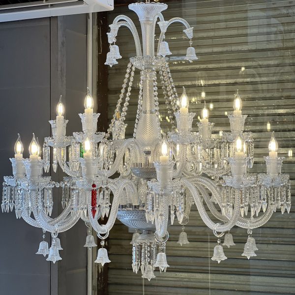 لوستر باکارات ۱۸ شاخه دو‌طبقه وارداتی نیکان دکور